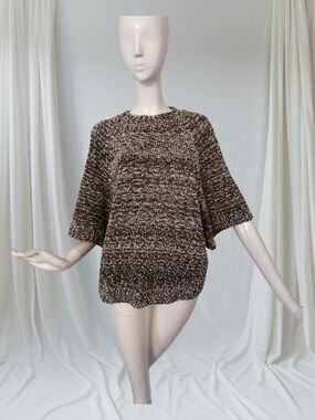 Chunky Marled  Knit Sweater made In Italy S